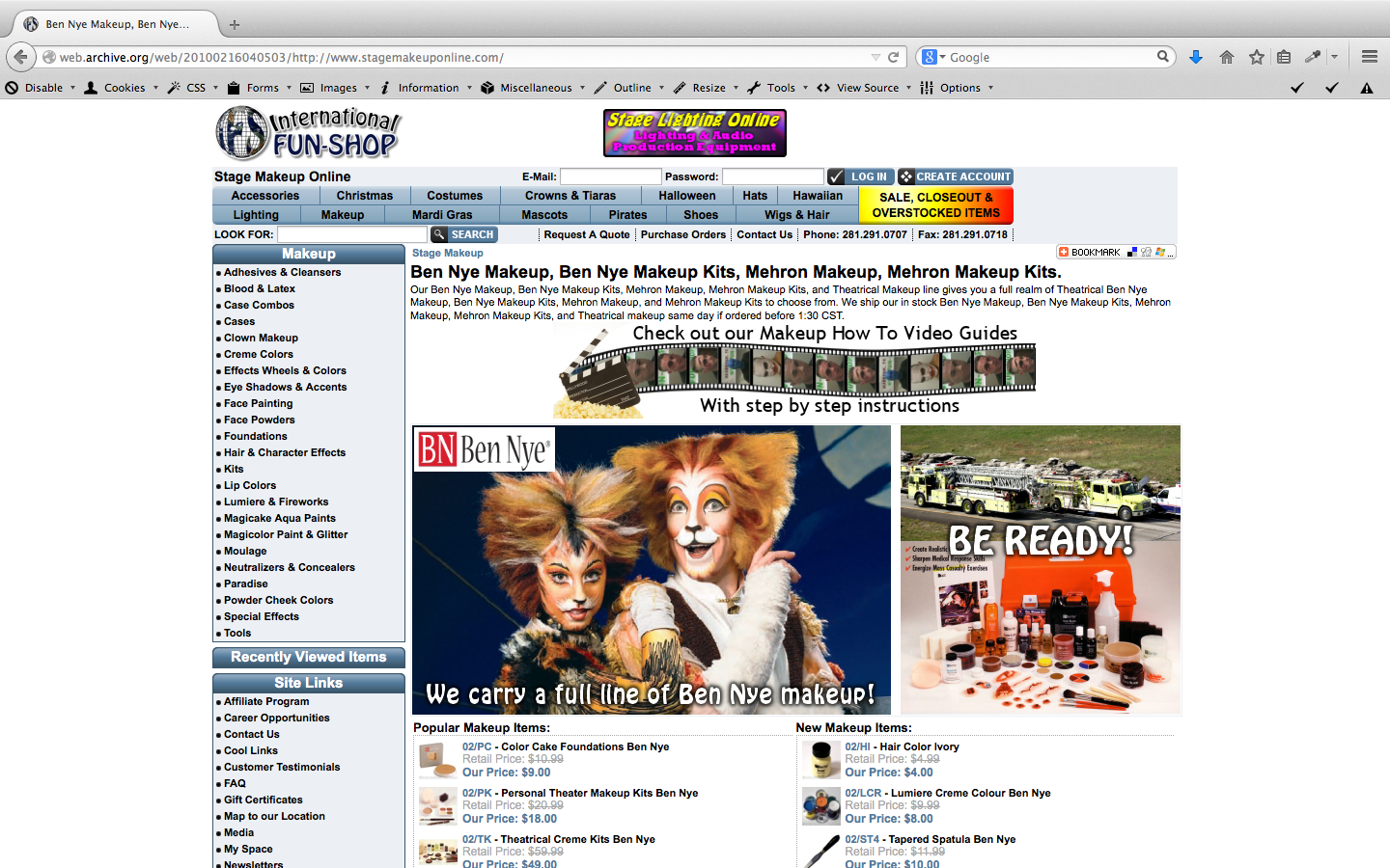 the old fun-shop website
