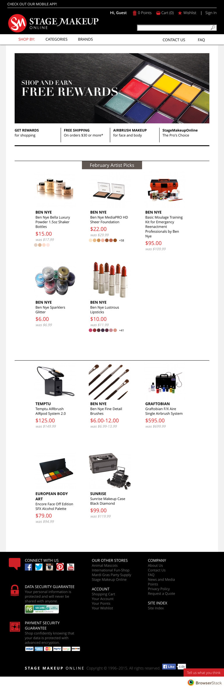 tablet version of the new fun-shop website